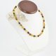 Raw Amber necklace multicolour olive